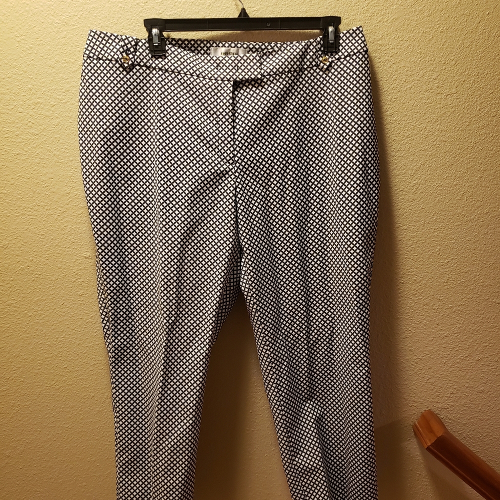 Blue and white diamond pants